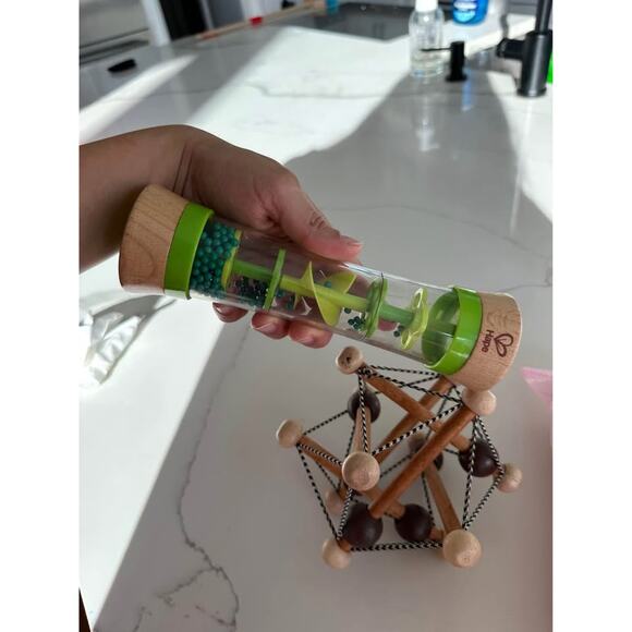 Manhattan Skwish Natural Wooden Baby Toy and Hape Beaded Raindrops - Picture 5 of 5